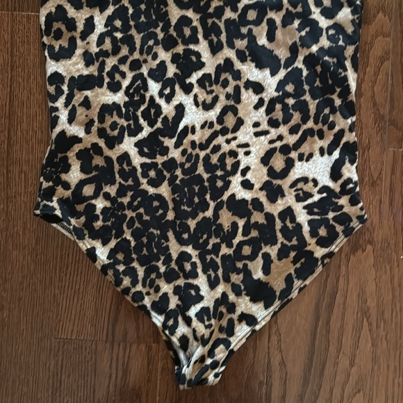 Urban outfitters gaze leopard print elastic straps medium brown black bodysuit - Picture 7 of 8